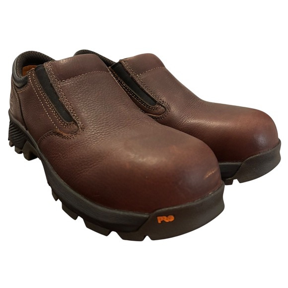Timberland PRO Brown Leather Slip On Clogs Work Shoes Mens Size 10 - Picture 1 of 16